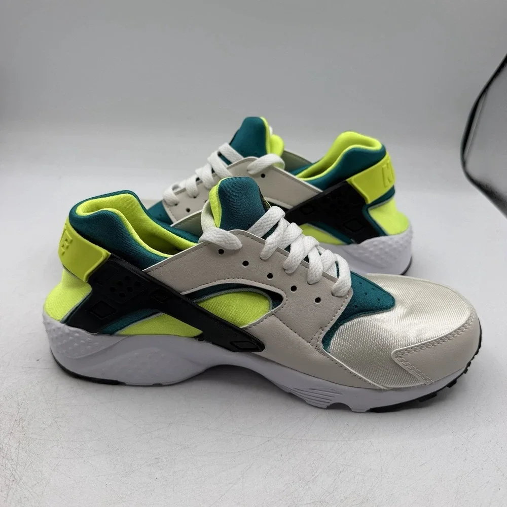 Nike Air Huarache Run GS Running Shoes YOUTH Kids Sz 5.5 Y White/Volt 654275-045